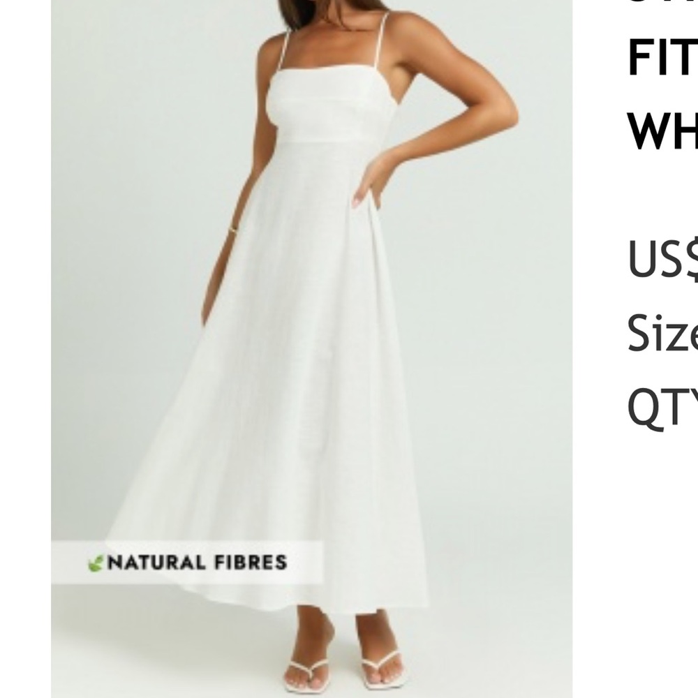 Showpo White Spaghetti-Strap Midi Dress